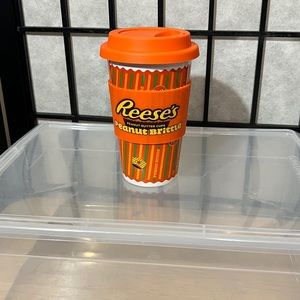 Reese's Peanut Brittle Ceramic Coffee Cup With Silicone Lid